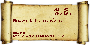 Neuvelt Barnabás névjegykártya